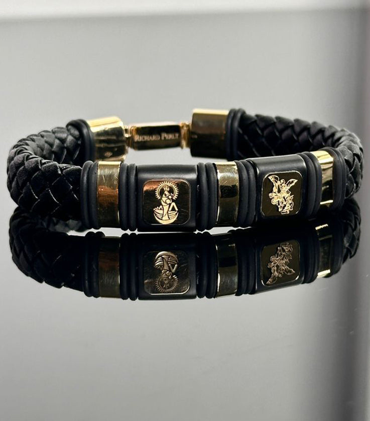 Pulseras Personalizadas en Cuero y Oro 18K