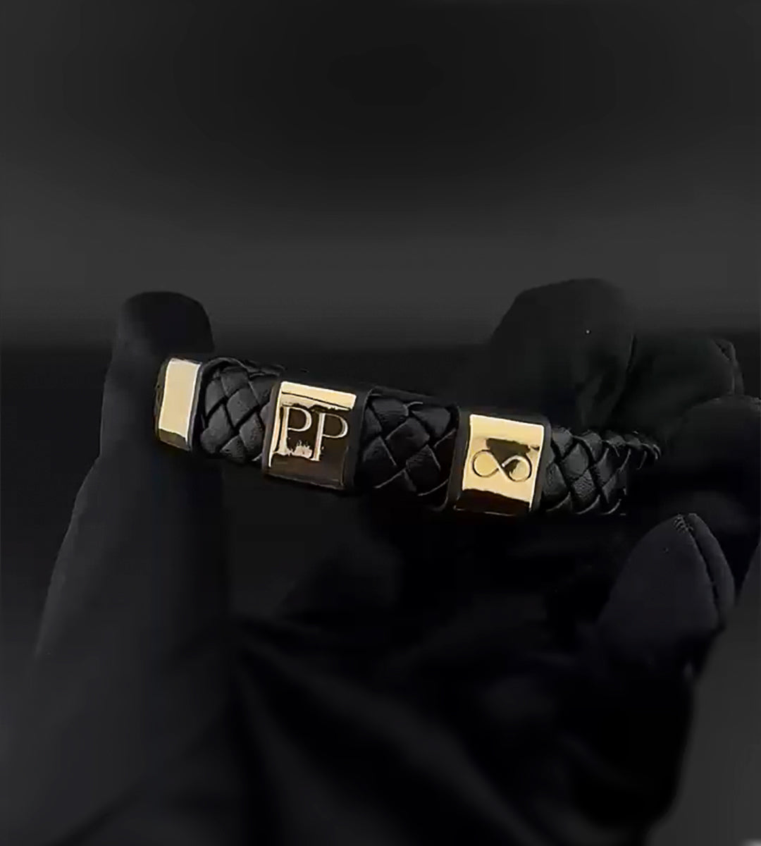 Pulseras Personalizadas en Cuero y Oro 18K