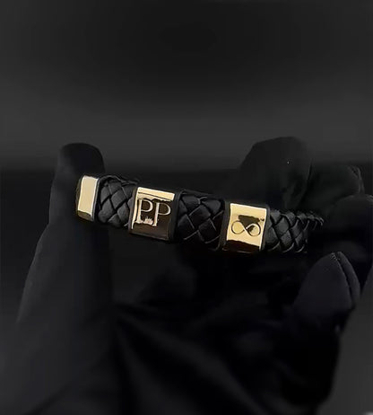 Pulseras Personalizadas en Cuero y Oro 18K